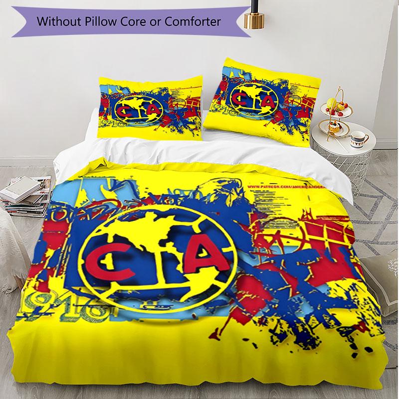 3pcs Duvet Cover Set (1*Duvet Cover + 2*Pillowcase, Without Core), Club America Print Soft All‑Season Bedding Set, Home Bedroom Decor Gift