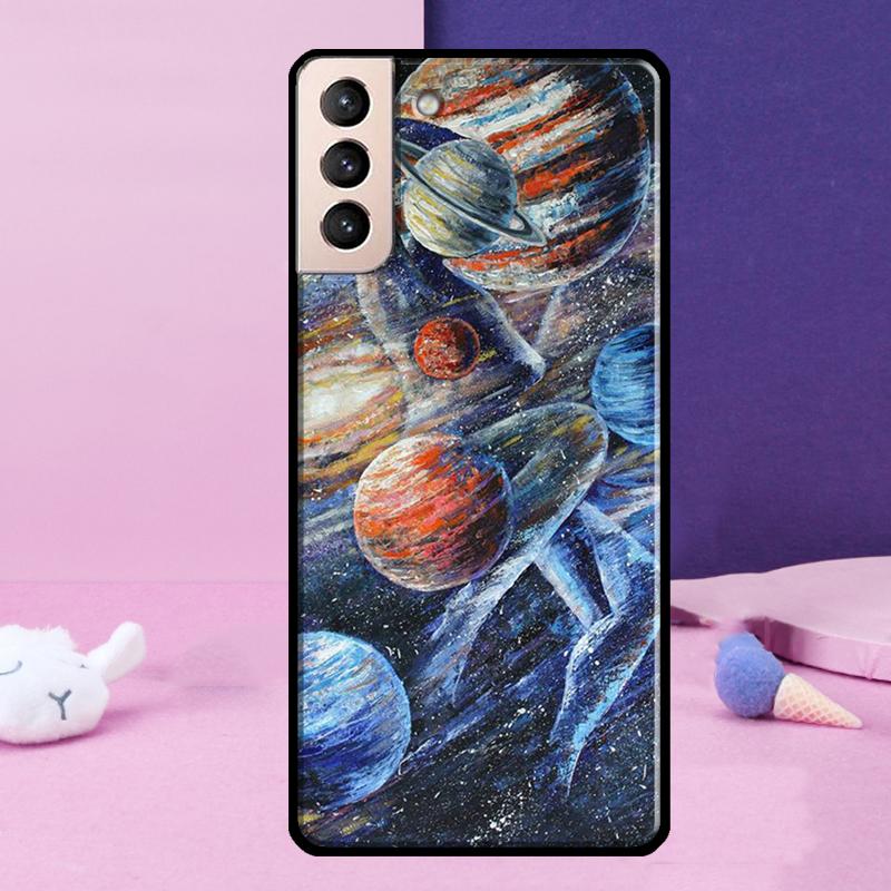Moon Stars Space Phone Case For Samsung Galaxy S25 S24 Ultra S9 S10 S20 S21 S22 Plus S23 FE S24 FE Cover