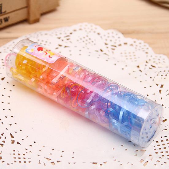 220Pcs Kid Girls Multicolor Disposable Hairbands Elastic Rubber Ponytail Holder