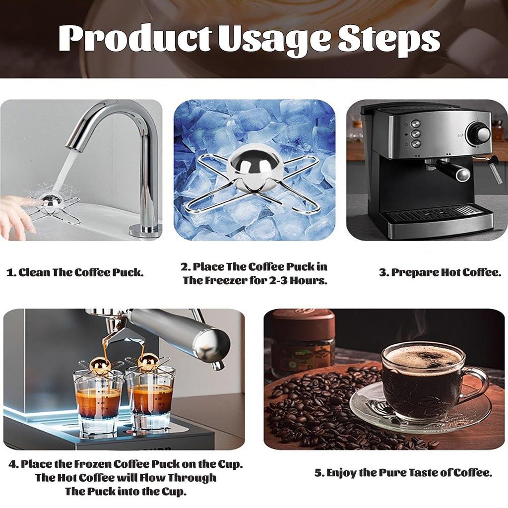 Chladicí kulička na espresso Nerezová ocel Kulička na mražení kávy espresso Opakovaně použitelný chladicí nástroj na kávu espresso Ledové koule Chladicí kuličky