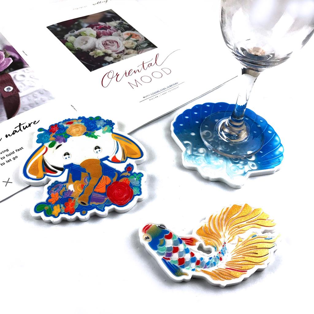 Plaster Soap Casting Epoxy Mould DIY Crafts Cup Mats Silicone Mold Crystal Agate Coaster Mold Mug Pad Resin Casting Mold