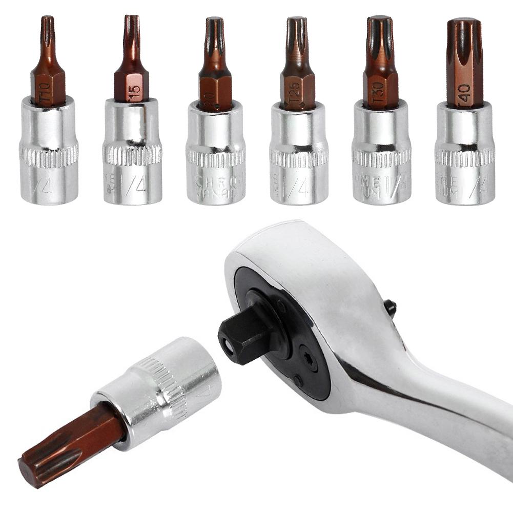 6-teiliges Set mit Sechskant-Stecknüssen 1/4 Zoll Antrieb Werkzeug für Sechskant-Schraubenköpfe Steckschlüssel-Adapter für die Automobilmodifikation