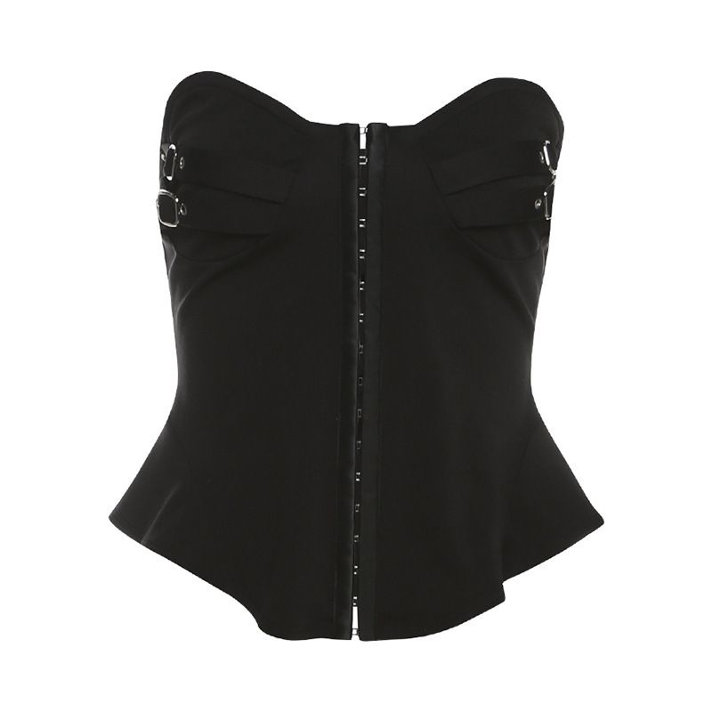 Suit European and American Summer Cross-Border New Solid Gyaru Tube Top Waist Hugging Top High Waist Sheath Skirt sets Women