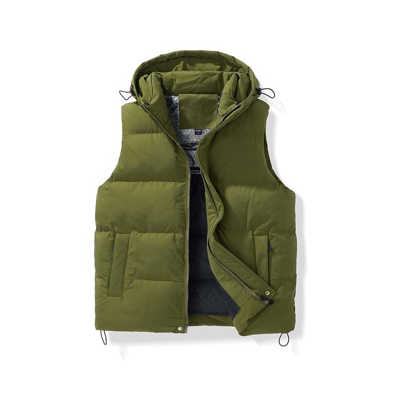 

Унисекс Повседневный толстый теплый жилет из хлопка с капюшоном - большой размер, модная куртка без рукавов 4XL