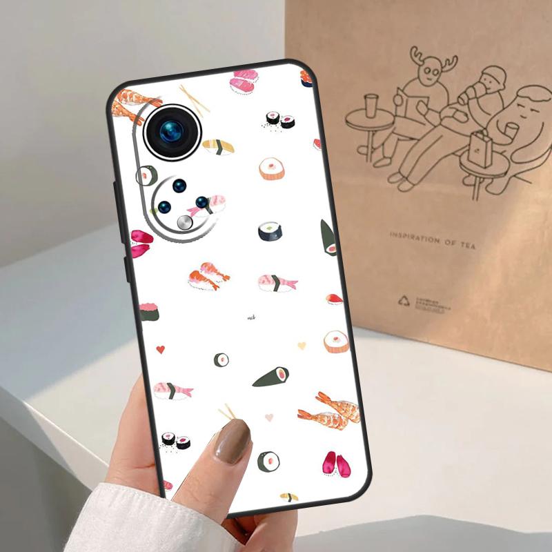 Kawaii Sushi Pattern For Honor Magic 8 Pro 5 6 7 Lite Case For Honor Win RT 200 400 50 70 90 X8b X9a X9b X9c X9d