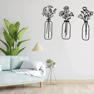 Wanddekoration aus Metall – Blumenskulptur für Wohnzimmer, Esszimmer, Schlafzimmer, Badezimmer – elegantes Einweihungsgeschenk