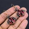 Garnet Jewelry, 999 Copper Wire Wrapped Earrings, Handmade Gemstone Jewelry Earrings For Memorial Day