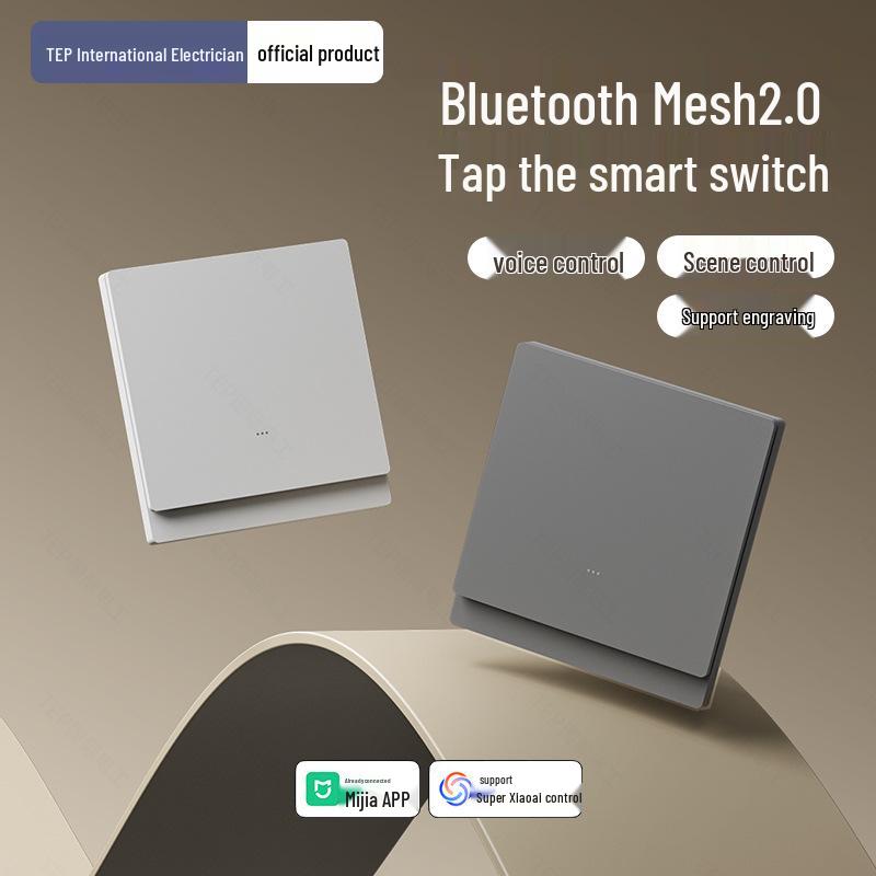 Smart Switch Panel Mesh2.0: Wireless Remote Four-way Dual Control, Pre-connected To Mijia App
