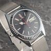Used SEIKO Automatic Vintage Black Dial Bar Index 3-Hand Day-Date See-Through Case Back Men's Watch