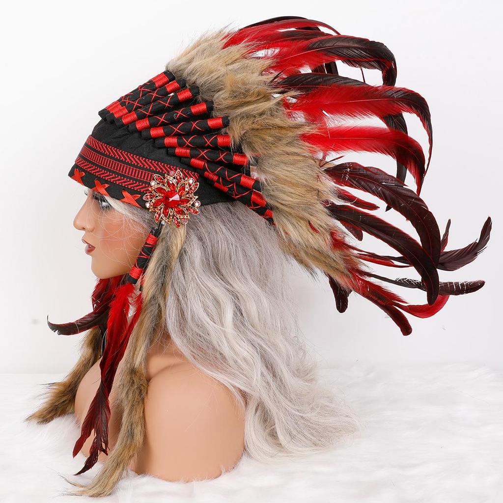 Halloween Feather Headdress: Indian-Inspired Accessory for Christmas & Thanksgiving