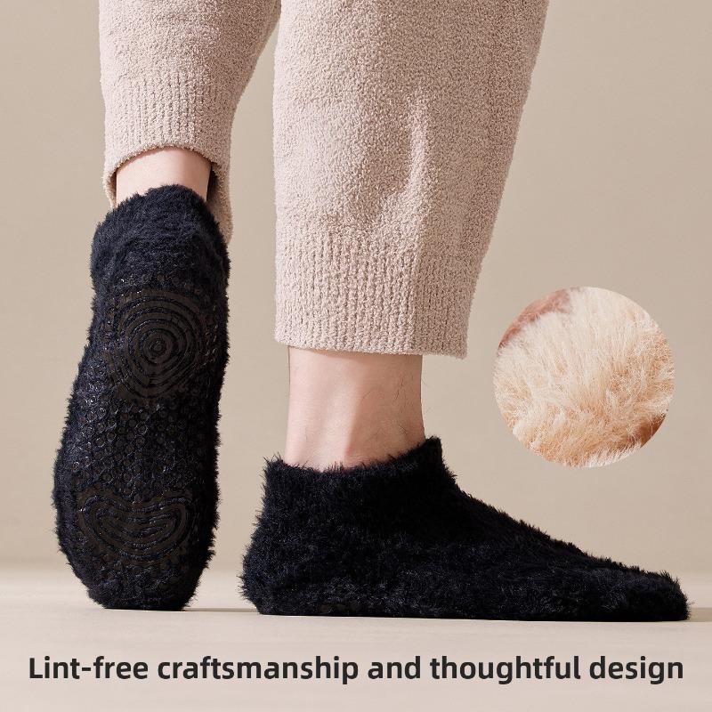 Soft Woolen Socks for Men, Thick and Warm for Autumn and Winter, Non-shedding, Good At Keeping Warm, Short Tube, Anti-slip, Suitable for Home Use