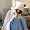 Cozy Plush Hooded Shawl Blanket Soft Warm Wrinkle-Free Nap Casual Shawl Blanket