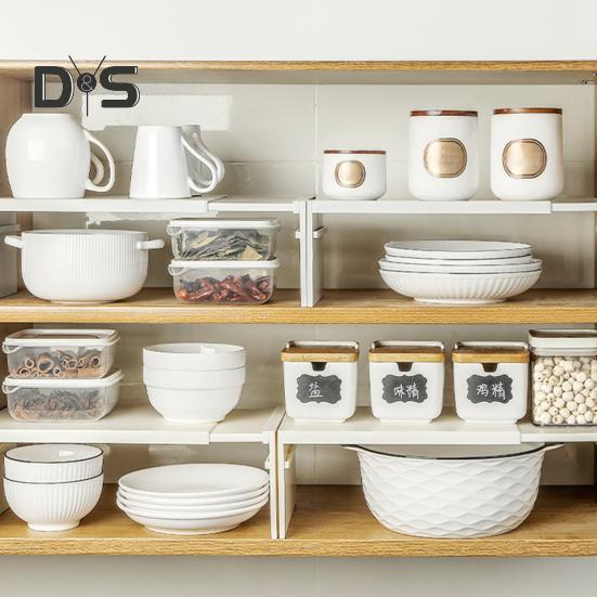 Retractable Storage Rack Plates Cutlery Seasonings Organization Kitchen Cabinets And Counter Layered Shelves Increase Space Space 20lbs Capacity