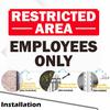 Restricted Area Employees Only Sign, 2 Pack 9”x6” No Enter Sign with Strong Adhesive Tape Rust Free Aluminum Fade Istant for Indoor or Outdoor