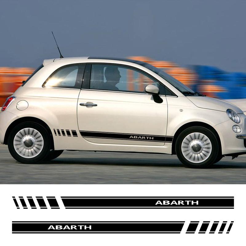 2 szt. Naklejki na linię drzwi bocznych samochodu Folia winylowa Naklejki stylizacyjne Akcesoria do tuningu samochodowego Dla Fiat Abarth 500 595 Chevaux Grande Punto
