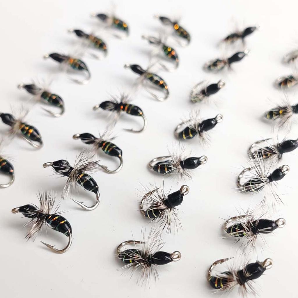 7Pcs Griffith Ant(Black)Fly for Trout Fishing Nymph Artificial Bait Lure-Fly Fishing Flies Bait-With Flies Box