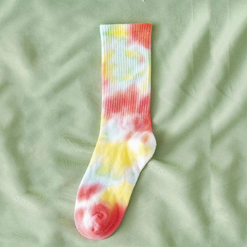 Men and Women Socks Cotton Tie-dye Skateboard Hiphop Tube Socks White Socks  Lace Socks for Women
