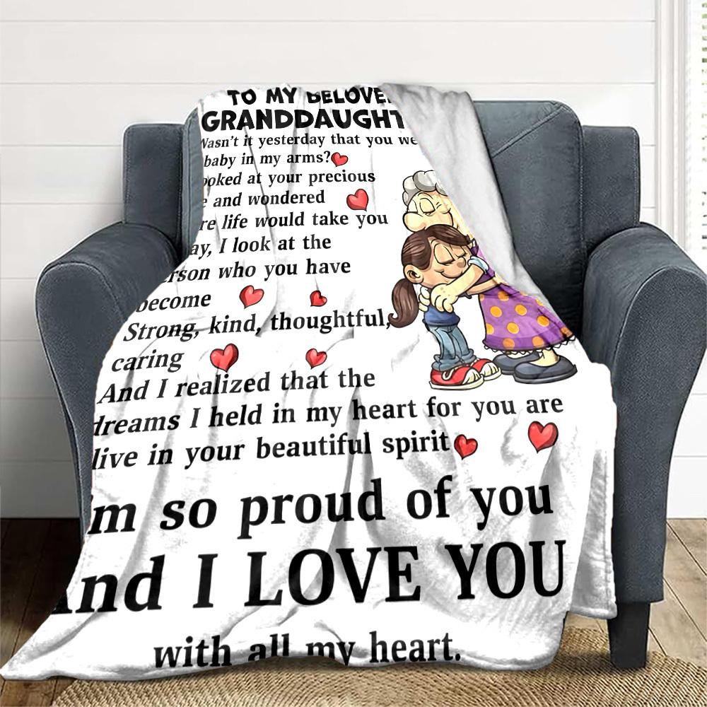 1PC To Granddaughter Gifts Blanket, Throw For Sofa, Bed, Travel, Printing Blanket With Soft And Warm Fabric yy250918199