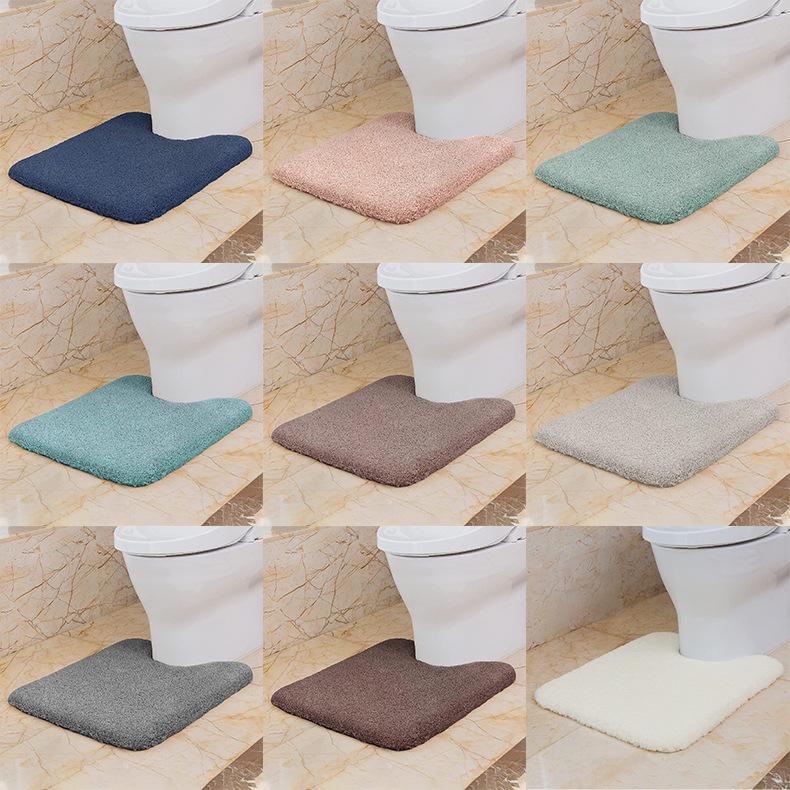 Thickened Anti-Slip Bathroom Floor Mat: Water-Absorbent Plush Doormat for Toilet, Entrance, and Bedroom