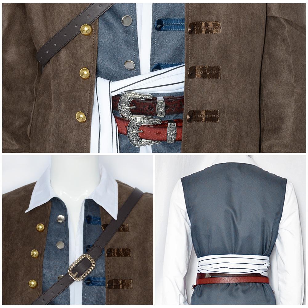 Adult Jack Captain Pirate Cosplay Costume Caribbean Pirate Outfit for Masquerade