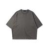 Kanye High Street Versatile over Size Loose Shoulder Split Plain Bottoming Shirt Half Sleeve T-shirt Short Sleeve GD