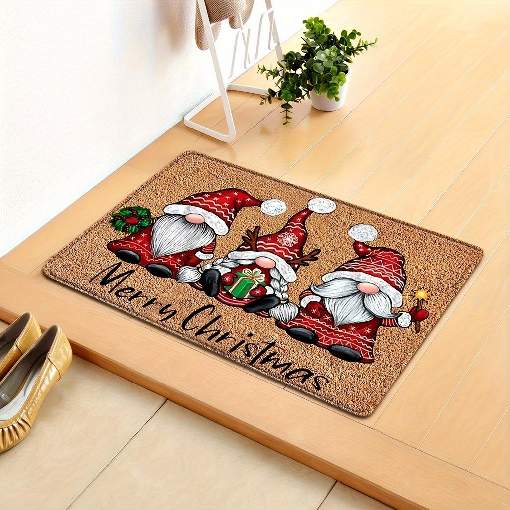 1 Piece of Christmas Welcome Door Mat, Soft and Washable, Indoor and Outdoor Entrance Mat, Absorbent and Fun Carpet