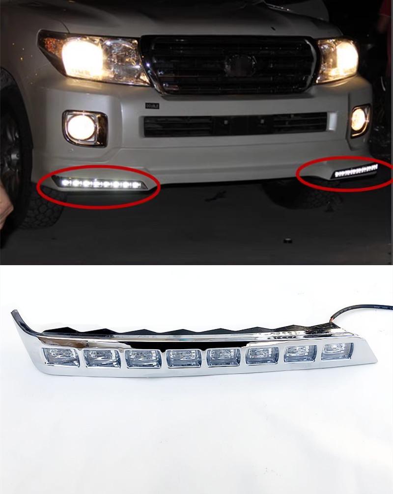 2012-2022 Toyota Land Cruiser Black Warrior Front Bumper with 8 LED Daytime Running Lights