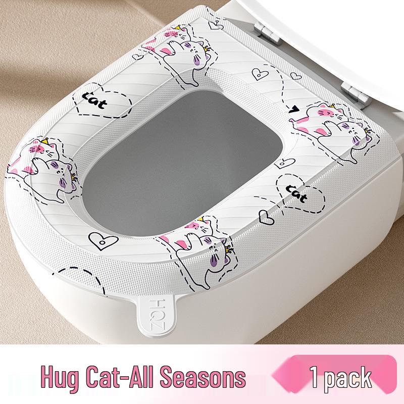 All-Season Waterproof Silicone Foam Toilet Seat Cushion - Washable and Universal Fit