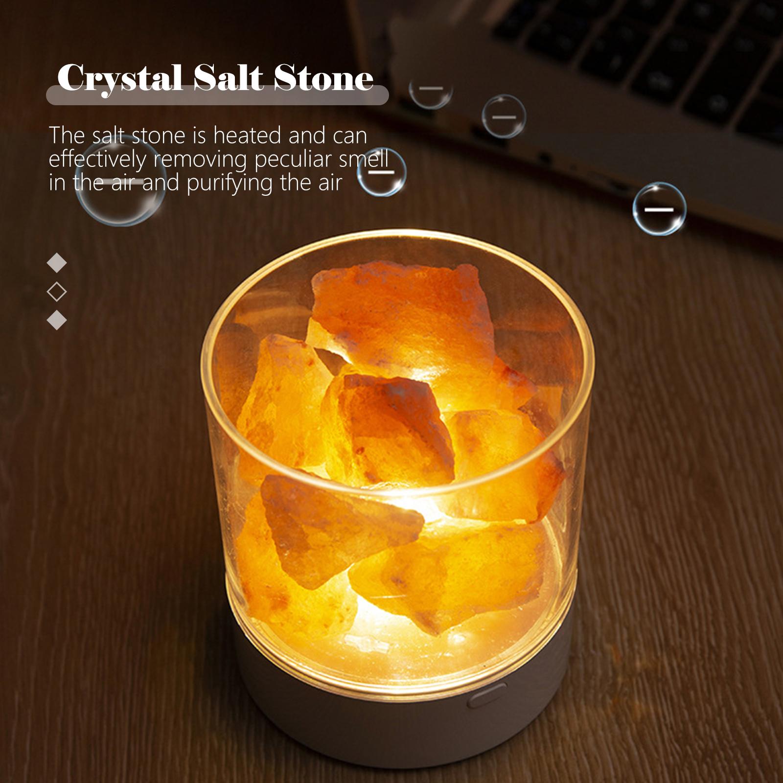 

Himalayan Salt Stone Night Light 7 Colors LED Rock Crystal Lamp Portable USB Natural Air Purification Lamp for Car Home 3W белый