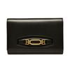 Glossy Horsebit Buckle Flap Leather Clutch Women Clutch Black 6236835