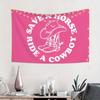 1pc Wacites Save A Horse Ride A Cowboy Pink Tapestry Funny Cute Wall Hanging Decor for Bedroom Dorm