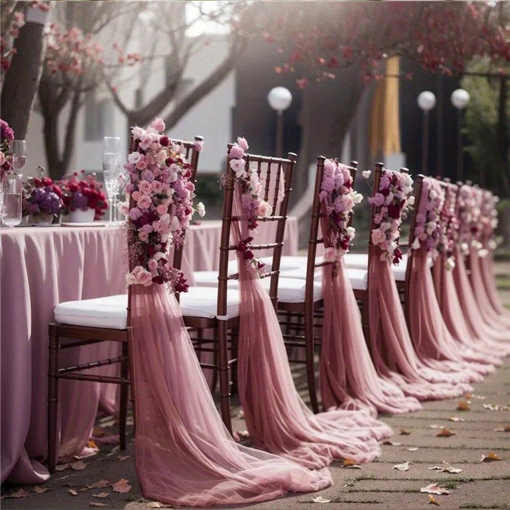 Set of 10/50 Chair Sashes Elegant Wedding Chair Decor Semi-Sheer Tulle for Wedding Parties Churches Christmas Aisle Accent