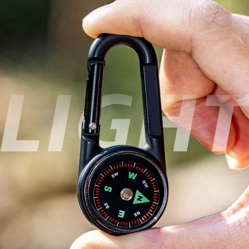 Double Sided Compasses Thermometers Outdoor Small Compasses Carabiner Outdoor Navigation Tool Backpack Buckle Enduring