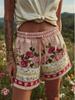 Pantaloncini Casual da Donna con Stampa Floreale Retrò Europei e Americani 2025