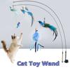 Auto Interactive Cat Toy Wand Hands-Free Detachable Cat Stick Toy Simulation Bird with Bell Interactive Cat Toy Pet Supplies