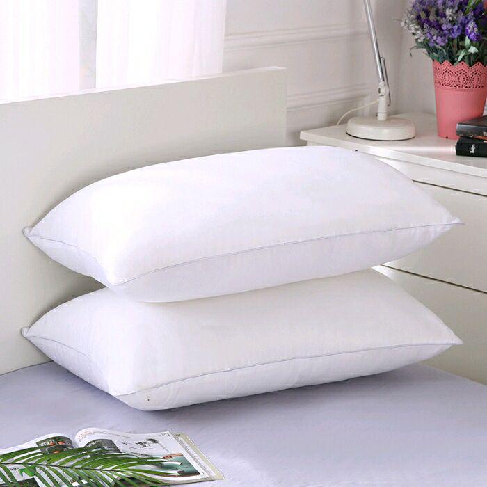 Hotel Quality High and Low Pillows - Durable, Neck Supportive Pillow Inserts for Home, Dormitory, or B&B Use