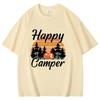 Happy Camper Camping Theme Printed Cotton T Shirt Women Unisex Teens Fashion Hip Hop Harajuku Casual Short Sleeve Tops Tees Shirts