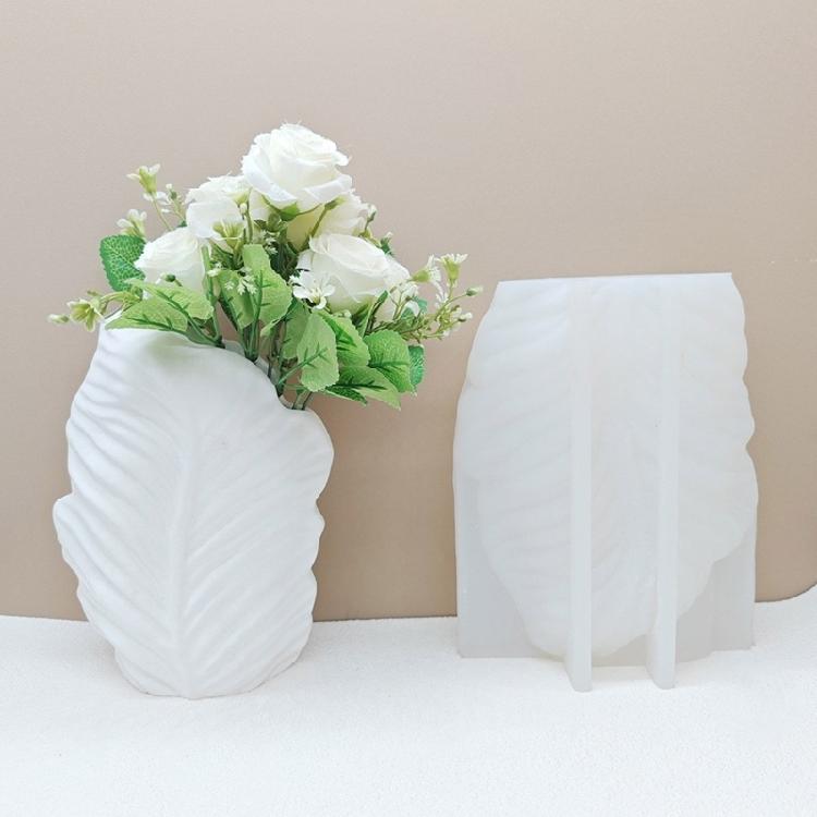 Realistic Leaf Pattern Flowerpot Molds Cements Mould Silicone Material for Vase