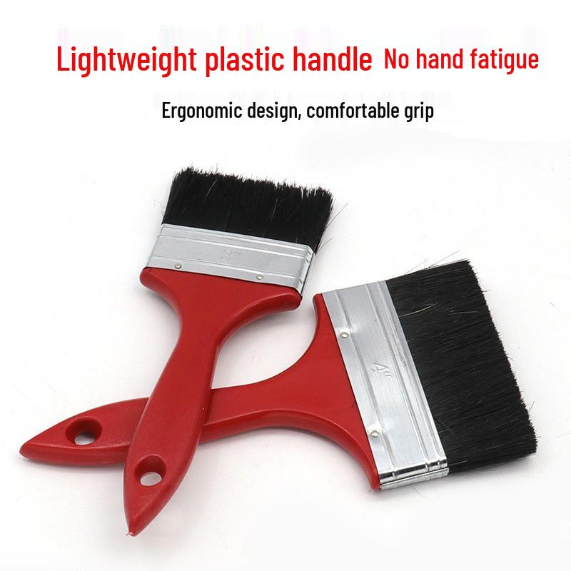 1-6 Inch Red Handle Hog Bristle Paint Brush, Durable & Shed-Resistant