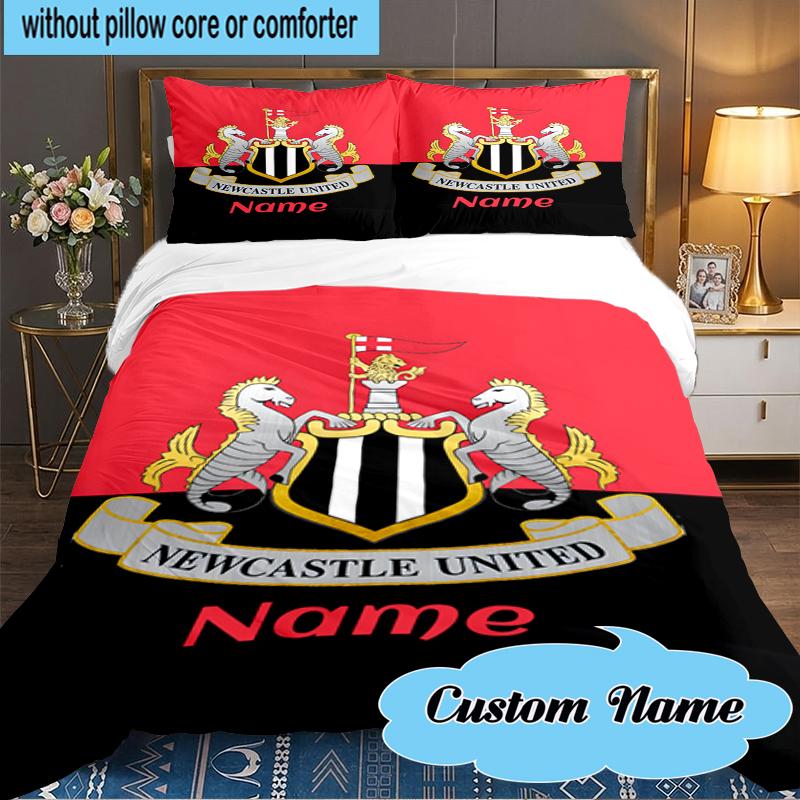 Custom Name Newcastle Crest Bedding Set 3pcs, Bedding Set Including 1pc Duvet Cover And 2pcs Pillowcases for Bedroom, Dormitory Gift