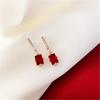 S925 Silver Needle Geometric Crystal Long Earrings – Elegant Korean Style for Women