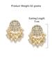 Gold Tone Kundan & Pearls Wedding Collection Dangle Earring For Women