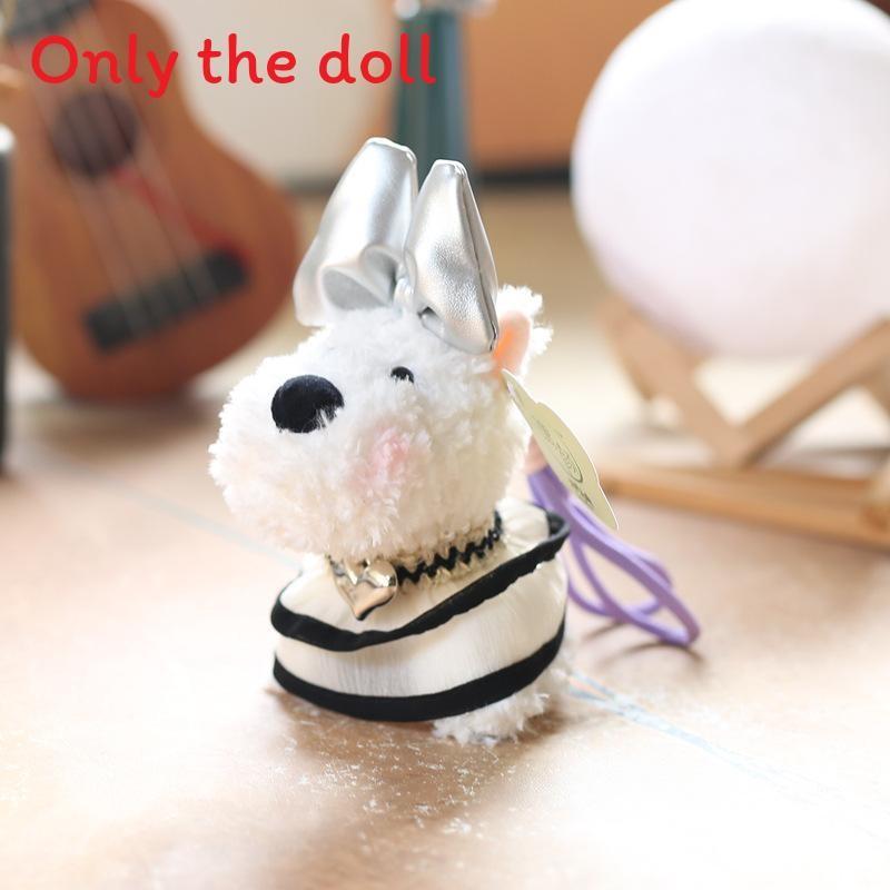 Cute West Highland Terrier Plush Keychain With Soft Short Pile For Bag Decoration And Gift