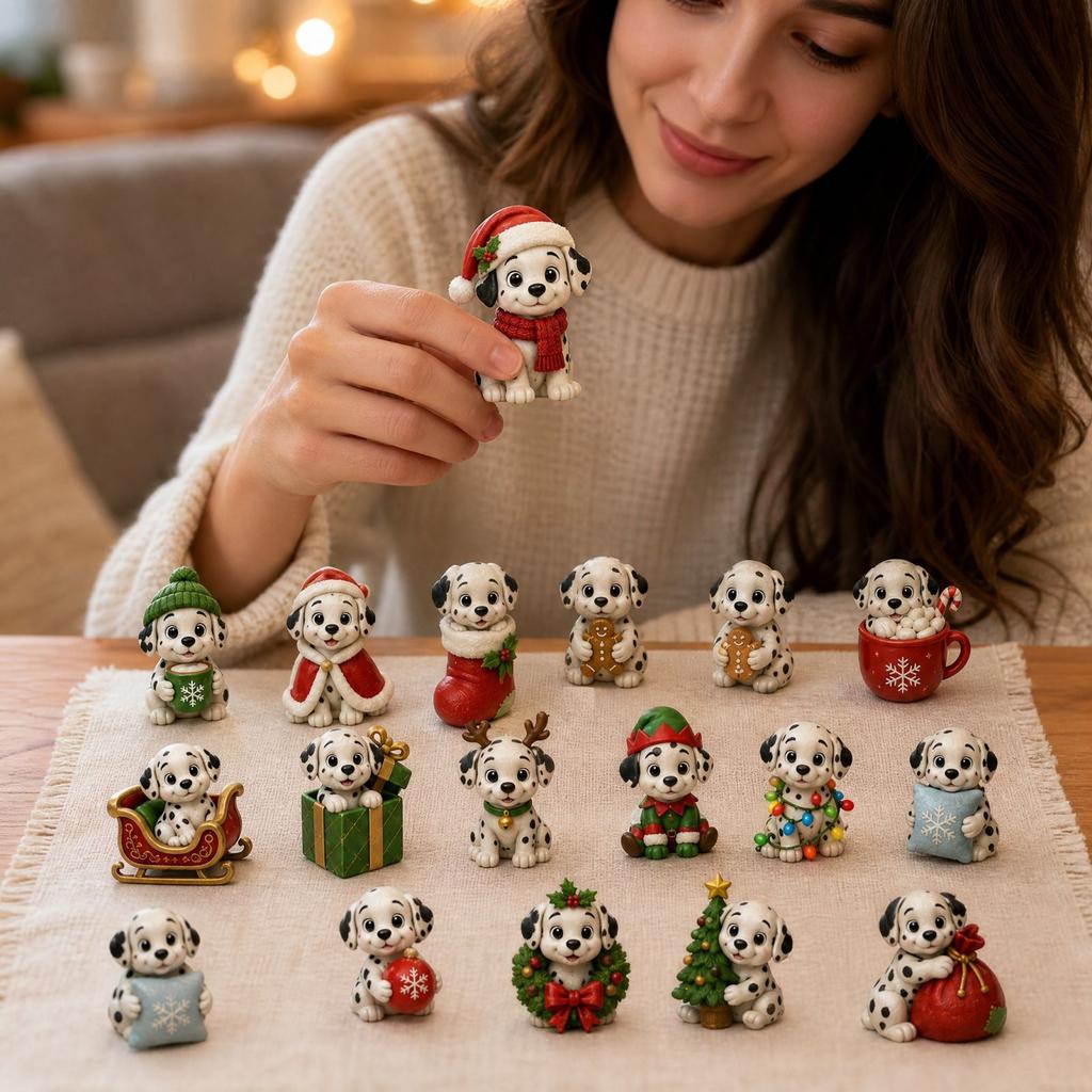 Acrylic Christmas Dog Collectible Toy Miniature Figure