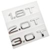 For Audi RS3 Letter Number Chrome Emblem for Audi Car Trunk Discharge Capacity Badge Sticker 1.8T 2.0T 3.0T 3.2 3.6 4.2 A3 A5 A7 A4L A6L A8L