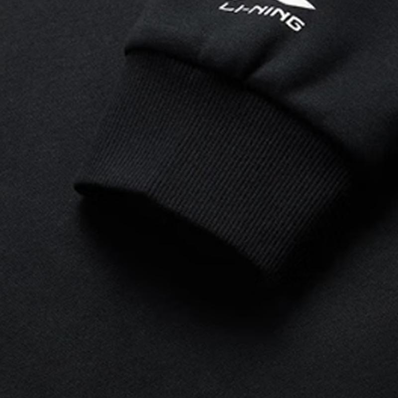 Li Ning Letter Logo Printed Fashion Retro Loose Comfortable Crew Neck Pullover Long Sleeve Sweatshirt Casual Sports Set AWDVK1-1-AKL81-1