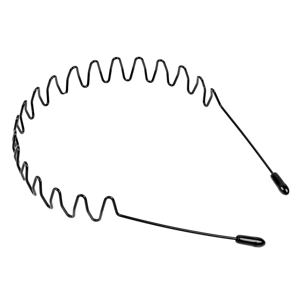Unisex Men Women Black Metal Wavy Headband Invisible Sports Female Back Non-slip Wave Hairband Bangs Holder Hair Accessories