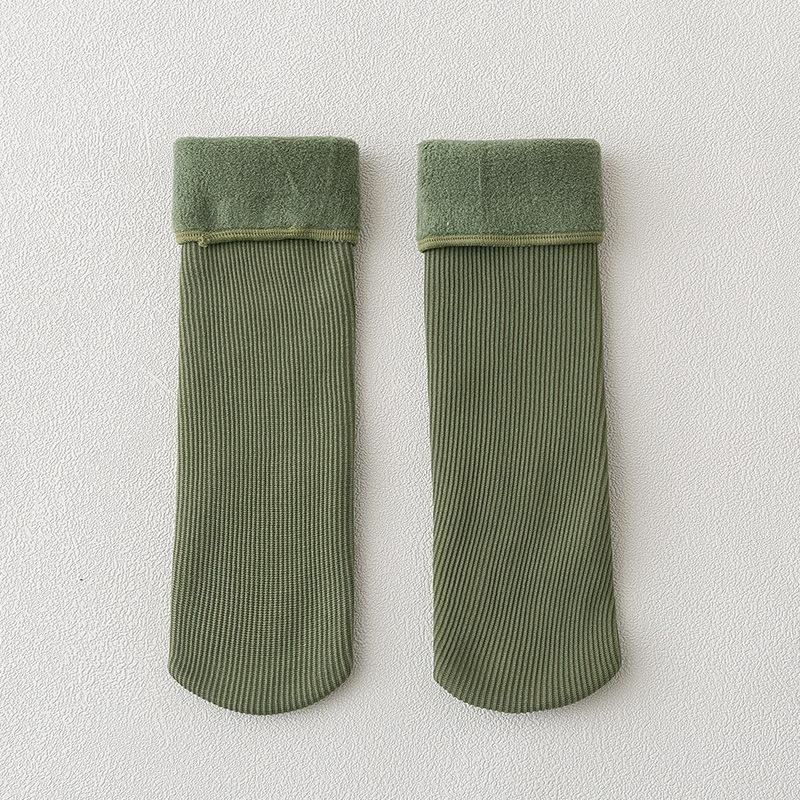 

Детские зимние теплые носки для девочек, утепленные теплые носки, домашние напольные носки LXY зелёный