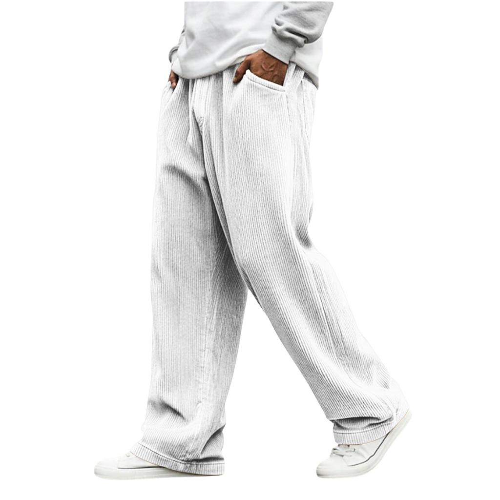 Herren Relaxed Fit Cord Stretch Taille Gerade Beine Hose