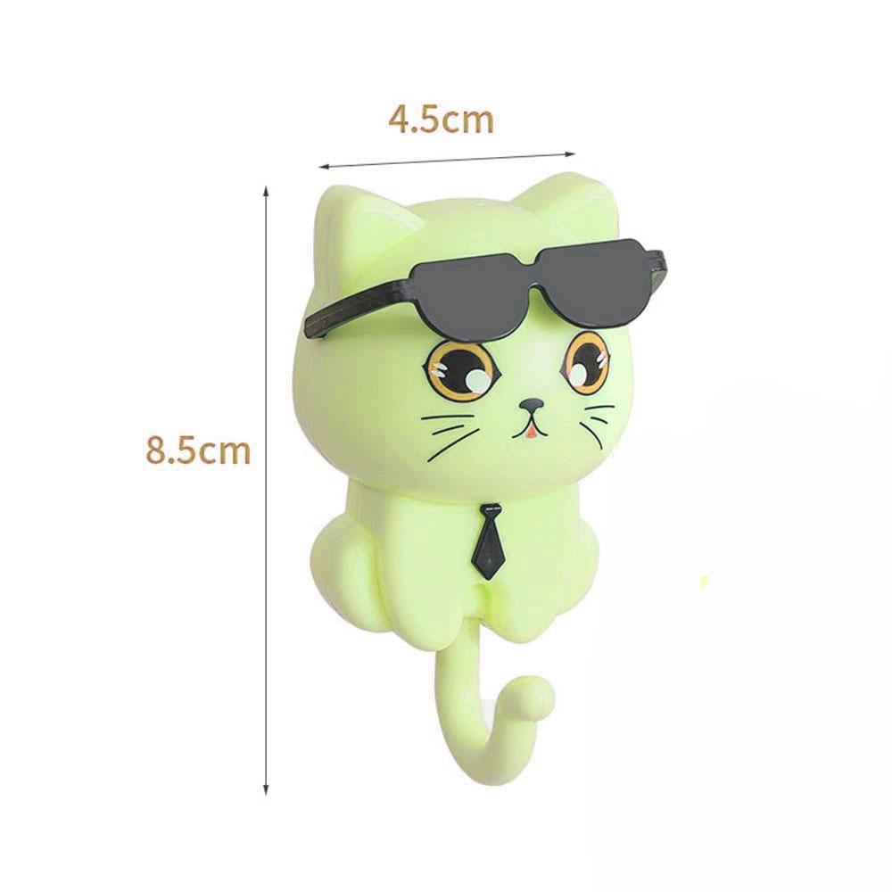 

Plastic Cartoon Cat Hooks Decorative Key Hangers Creative Sunglasses Cat Hooks Dormitory